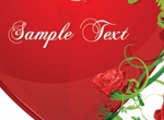 Glossy Red Heart And Roses Vector