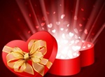 Bursting Hearts Gift Box Vector