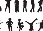 15 Playing Children Silhouette Vectors