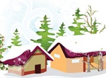 Winter House Vector Illustration