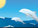 Leaping Dolphins In The Sun Vector