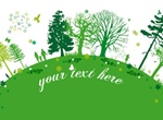 Green Planet Trees & People Vector