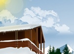Mountain Ski Lodge Vector Illustration