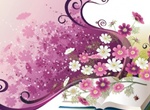 Vector Spring Floral Notebook Illustration