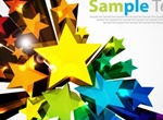 Colorful 3D Stars Vector Background