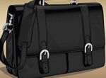 Realistic Leather Briefcase Vector Bag
