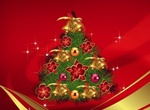 Decorated Pine Christmas Tree Vector
