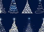 Sparkling Abstract Christmas Tree Vectors