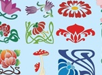 Art Nouveau Flowers Vector Graphics