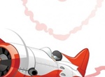 Shiny Red Plane Heart Vector Graphic