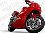 Realistic Red Motorcycle Vector Graphic