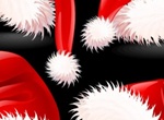 4 Fuzzy Red Santa Claus Hats Vector Graphics