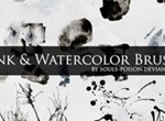 28 Ink And Watercolor Brushes