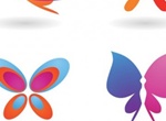 4 Colorful Butterfly Shapes Vector Graphics