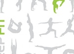 Keep Fit Yoga Vector Silhouettes Set