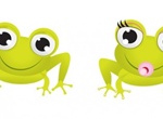 Adorable Baby Frogs Cartoon Vector Graphics