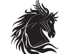 Proud Black Stallion Vector Graphic
