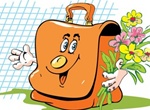 Cartoon Vector Bag With Face And Hands