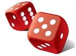 Red Set Of Rolling Dice Vector Graphic