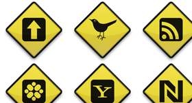 Yellow road sign Icons