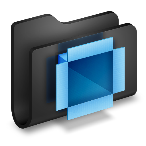 Black, Dropbox, Folder Icon