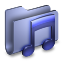 Blue, Folder, Music Icon