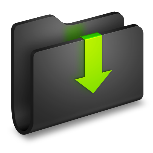 Black, Downloads, Folder Icon