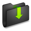 Black, Downloads, Folder Icon