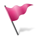 Flag, Map, Marker, Pink Icon