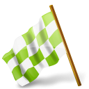 Chartreuse, Chequered, Flag, Left, Map, Marker Icon