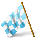 Azure, Chequered, Flag, Left, Map, Marker Icon