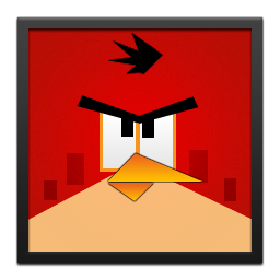 Angry, Bird, Black, Frame, Red Icon