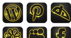 Neon Glow Social Media Icons