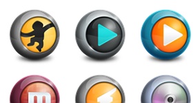 3D Media Players Icons
