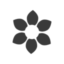 Black, Flower Icon