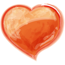 Herz, Orangen Icon