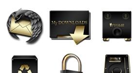 Black And Gold Icons