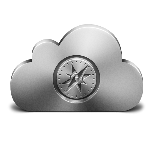 Cloud, Safari, Silver Icon