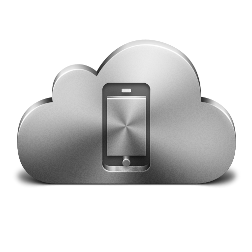 Cloud, Device, Mobile, Silver Icon