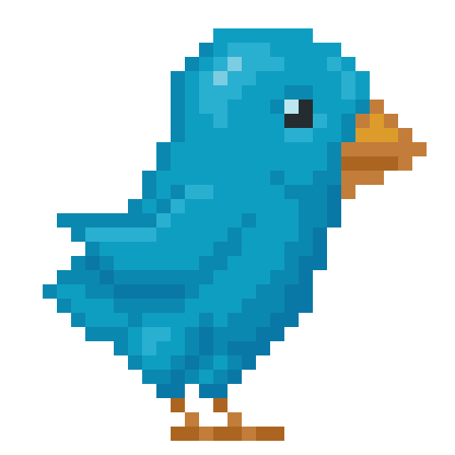 Bird, Pixel, Twitter Icon