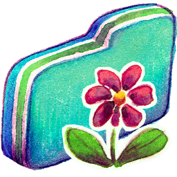 Flower, Folder, Green Icon