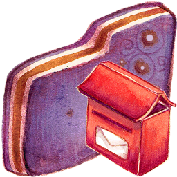 Folder, Mailbox, Violet Icon