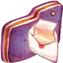 Folder, Mail, Violet Icon