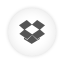 Dropbox, Round, White Icon