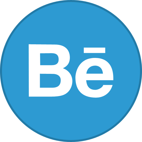 Behance, Border, Round, With Icon