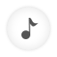 Music, Note, Round, White Icon