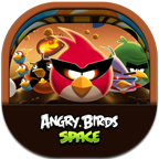 Angrybirdsspace, Flat, Round Icon