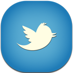 Blue, Flat, Round, Twitter Icon
