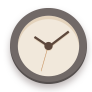 Brown, Clock, Flat Icon