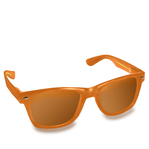 Glasses, Orange Icon